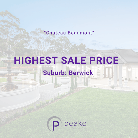 Highest Sale Prices Held In 5 Local Suburbs By The Peake Team Peake